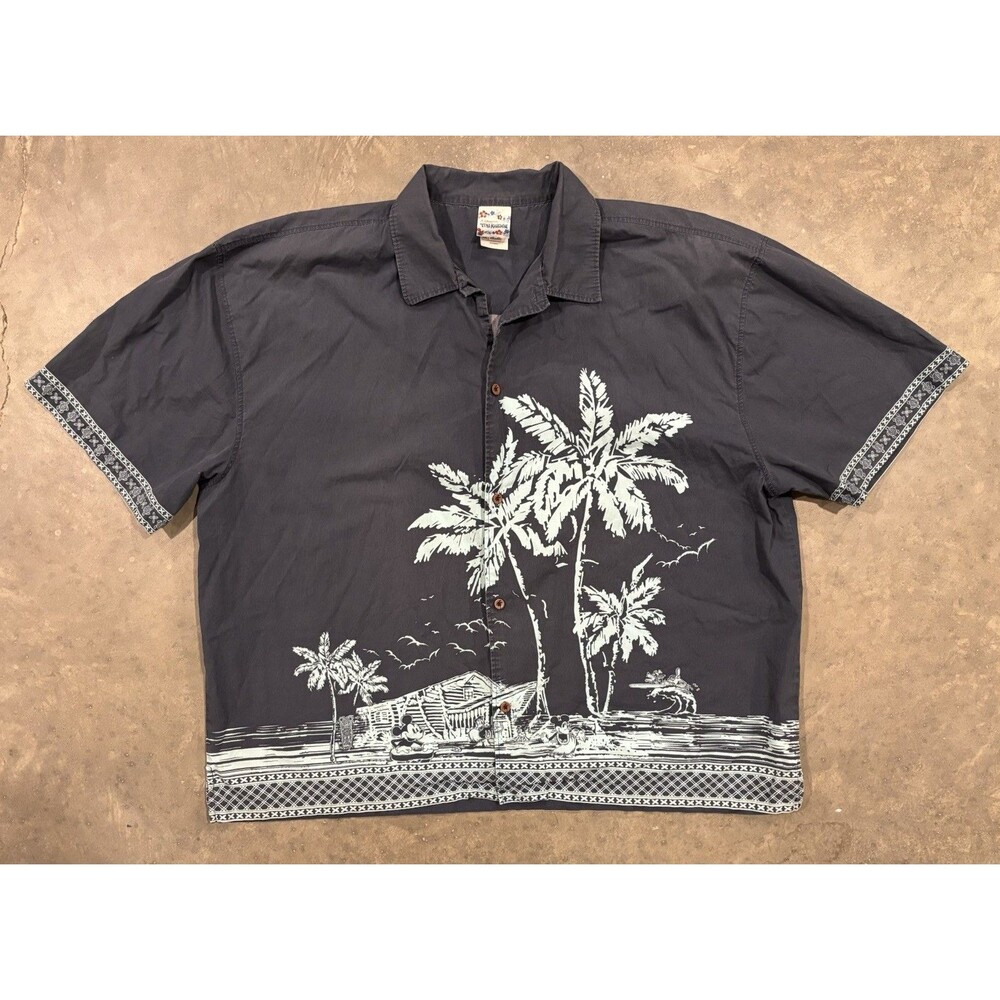 Disney Tiki Kingdom Shirt Mens XXL Button Up Hawaiian Short Sleeve Mickey